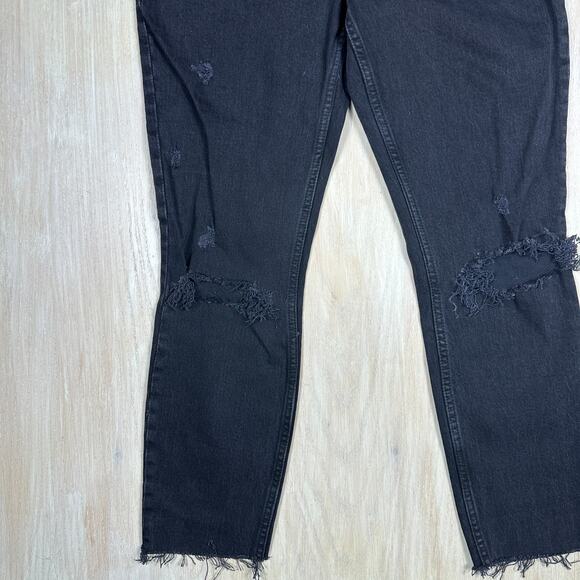 Abercrombie & Fitch The Skinny High Rise Edgy Distressed Ripped Black Jeans 28 - Picture 4 of 15